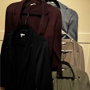 Maurices Women's VersBlazer Lot Bundle of 5 Navy, Burgundy, Blue, Beige, Olive